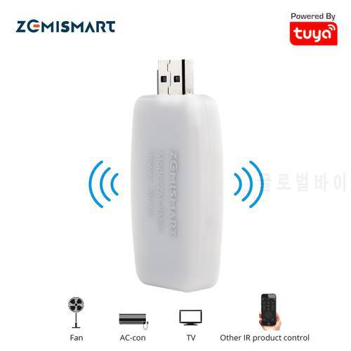 Zemismart Tuya RF IR to WiFi USB Dongle Remote Control TV Fan Air Condition Light Water Heater Home Automation Alexa Google Home