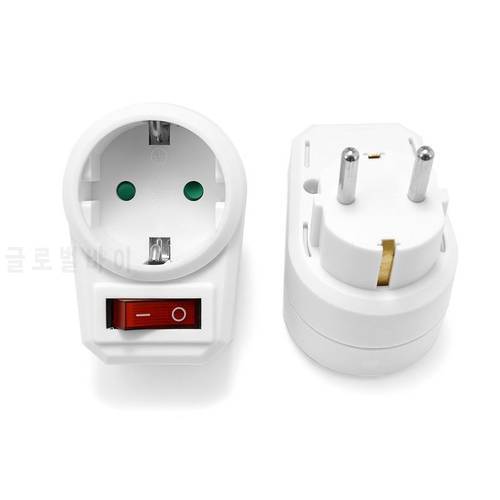 Extend Socket EU 16A 250V 4.8mm 2 Pin European Standard Expansion Socket with ON/OFF Switch Power Extension Plug Converter