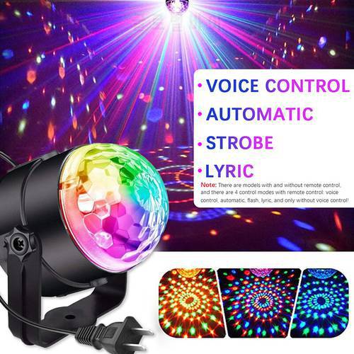 Magic Ball Light Sound Activated Rotating Disco Ball Laser Light Projector Lamp Party DJ Stage Lights Colorful Magic Ball Night