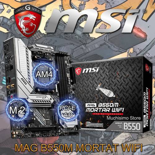 NEW Socket AM4 MSI MAG B550M MORTAR MAX WIFI Motherboard AM4 DDR4 M.2 Wi-Fi 6E RYZEN AMD B550 Mainboard AM4 CPU R3 R5 57 R9 New