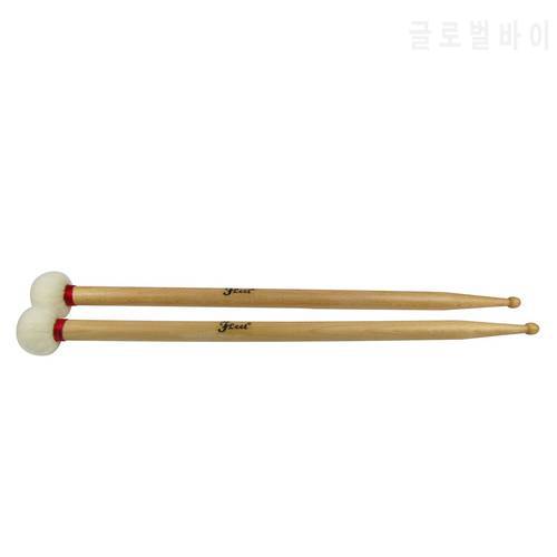 1 Pair Soft Felt Head and 5B Head for Ride Cymbal Duplex Gong Mallet Drum Sticks Double End Perfect Weight and Balance