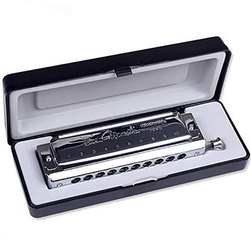 Professional Chromatic Harmonica C Key Changeable Tones Blues Harp Musical Instrument Polyphonic Harmonica for Beginners Adults
