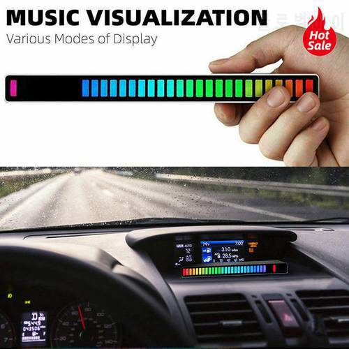 Auto Sound Control Light Voice-Activated Pickup Rhythm Lamp MIC Sound Level Indicator Music Spectrum Audio Display For Car Home