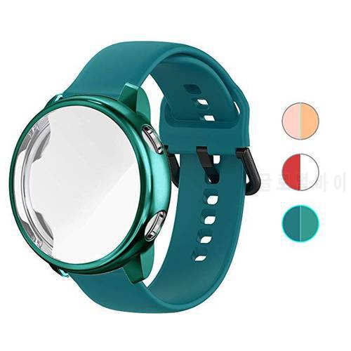 For Samsung Galaxy Watch 4 Active 2 44mm 40mm strap Smart Watch Silicone band +Case cover Galaxy Watch Active2 Full coverage