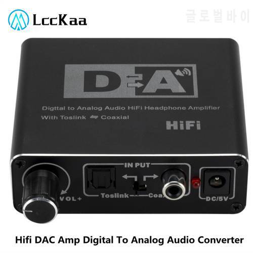 Portable Hifi DAC Amp Digital To Analog Audio Converter RCA 3.5mm Headphone Amplifier Toslink Optical Coaxial Output dac 24bit