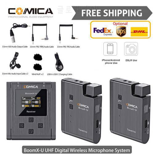 Comica BoomX U U1 U2 Lavalier UHF Wireless Microphone System Transmitter Receiver Kit Studio Mic Professional Vlog Interview
