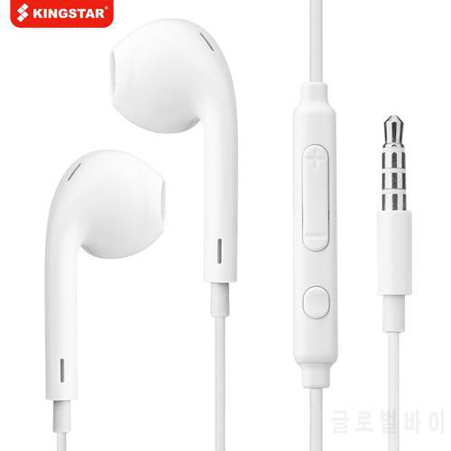 KINGSTAR 3.5mm Wired Earphone Headphones with Mic Bass Music In Ear Earbuds Stereo Sport Phone Headset for iphone 6S Xiaomi OPPO