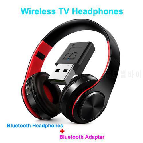 TV Bluetooth Headphones HiFi Deep Bass bluetooth Headphone Wireless TV Headphone with Transmitter Stick For TV Computer Phone