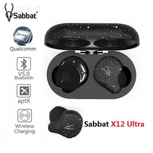 Sabbat X12 Ultra Qualcomm TWS Wireless Bluetooth 5.0 Earphone Sports HiFi Stereo Earbuds Support wireless charger earphones