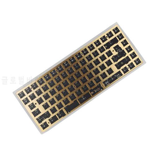 75% 84 ANSI ISO Layout Hotswap Kit CNC Acrylic Case Brass Plate Underglow RGB Fully Programmable PCB Stabs Mechanical Keyboard