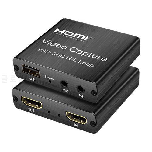 Hot 4K Usb 2.0 Hdmi-Compatible Video Capture Card 1080P 30Fps Game Picture Video Grabber Recorder Box for Obs Live Streaming new