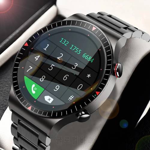 2021 New Full Circle Touch Screen Steel Band luxury Bluetooth Call Men Smart Watch Waterproof Sport Activity fitness watch+box