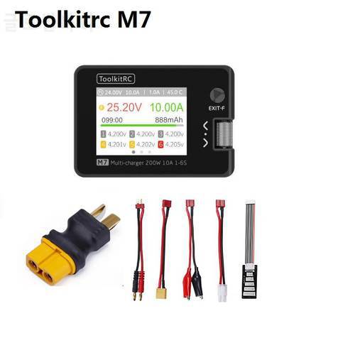 ToolkitRC M7 200W 10A DC Balance Charger Discharger for 1-6S Lipo Battery with With Voltage Servo Checker ESC Tester Receiver