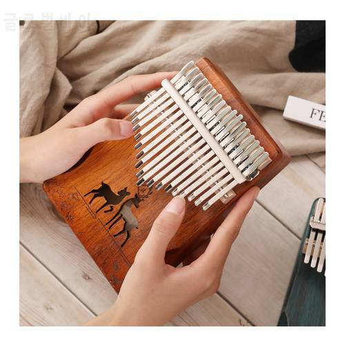 Klimba 17 key thumb piano Africa kalimba Made of high-quality veneer mahogany with piano stickers for keyboard