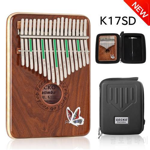 GECKO 17 Key Kalimba K17SD Thumb Piano Imported Solid Red Sandalwood Musical Instrument Band EVA