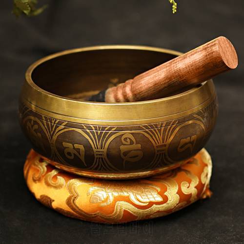 1PC 13CM Wooden Mallet Sound Bowl Singing Bowl Stick Mallet Beat Striker with PU Leather Durable Smooth Handle Dropshipping