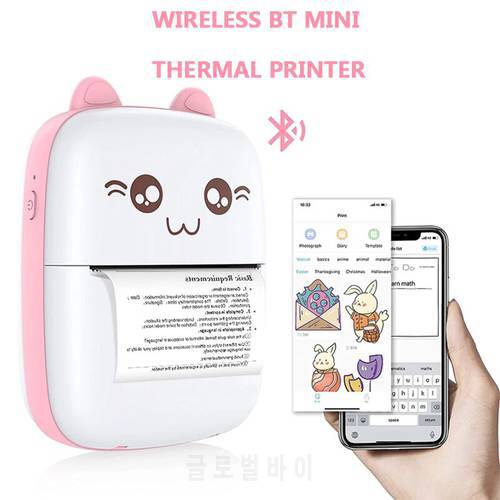 Mini Thermal Printer Portable Printer Wireless BT 200dpi Label Printer Memo Wrong Question Printing with USB Cable Thermal IOS