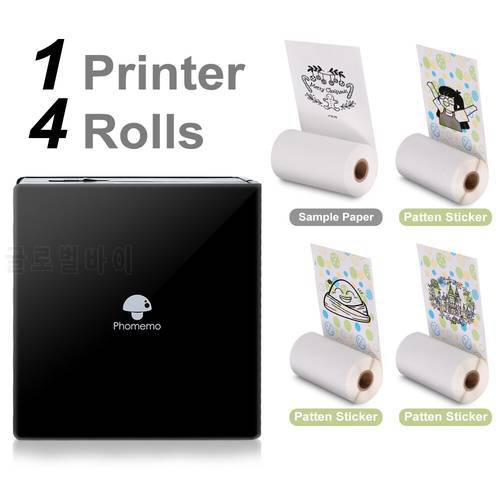 Phomemo Thermal M02 Printer Portable Bluetooth-Compatible 203dpi Photo Thermal Sticker Printer for iOS Android Phone Office DIY