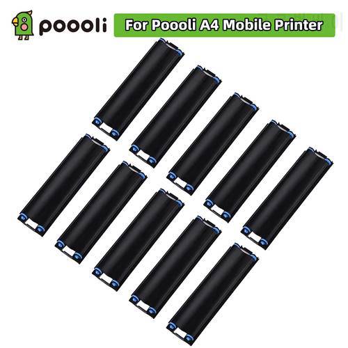 10Rolls Poooli Printer Ribbons Thermal Transfer Ribbon Printer Supplies Compatible with Poooli A4 Mobile Printer (2Rolls/Box)