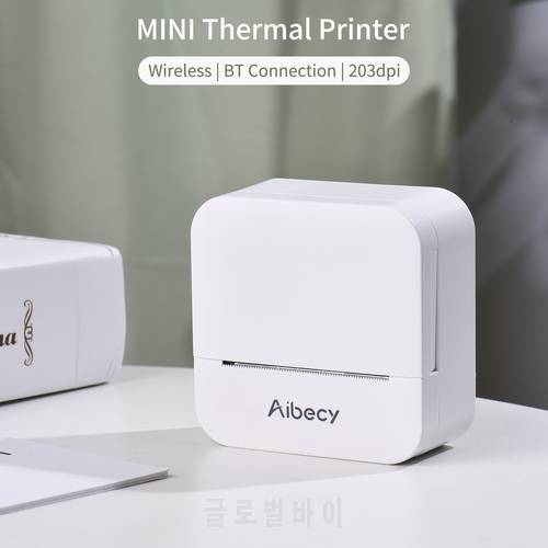 Aibecy Mini All-in-One Thermal Printer Portable Photo Printing Machine 203DPI Wireless BT Connection for Picture Lable DIY