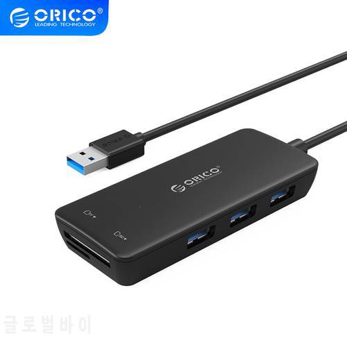 ORICO H3Ts-U3 Portable multifunctional passive USB3.0 card reader HUB With Sd/Tf Card Reader Memory Card Reader Adapter