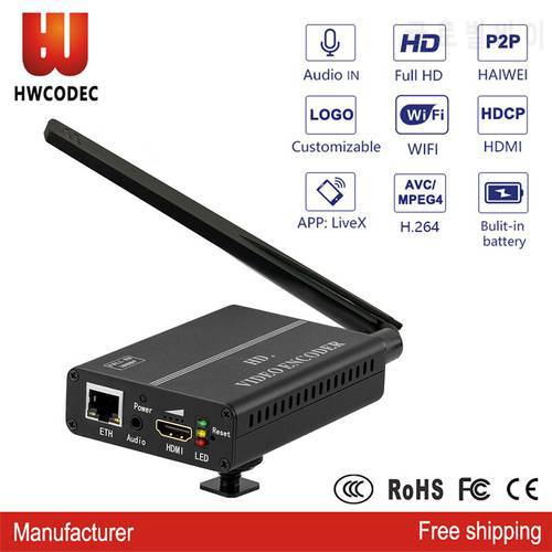 HWCODEC H8110AV-W H.264 1080P WIFI HDMI CVBS to IP Encoder RTMP RTSP RTMPS HTTP HLS SRT P2P Encoder for Facebook Live Streaming