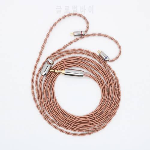 XINSH 4 Core 5N UPOCC Single Crystal Copper Upgraded Cable with MMCX/2PIN/QDC/TFZ 2.5/3.5/4.4mm for KZ TINHIFI T2 BLON BL01