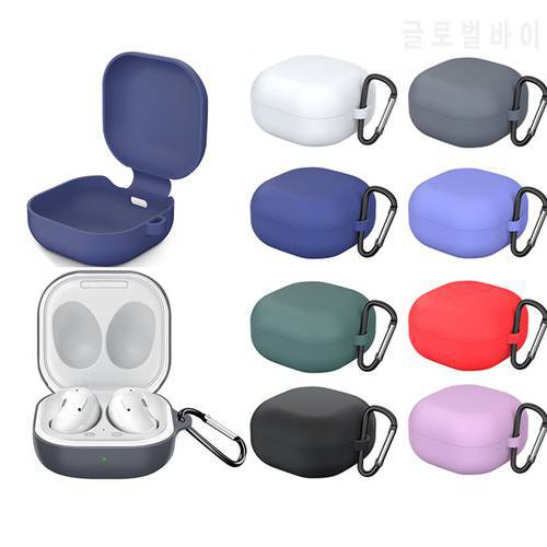 Silicone Protective Case for Samsung Galaxy Buds Live/Pro Wireless Earphone Cover With Carabiner Buds Live Buds Pro Protection