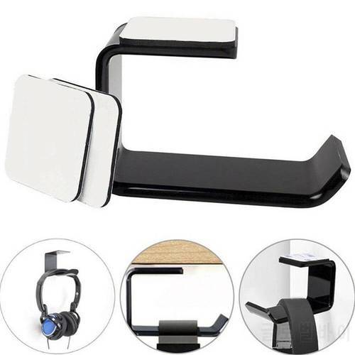 Simple Headphone Stand Hanger Hook Tape Under Desk Dual Headset Mount Holder Easy to Use