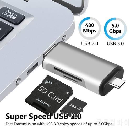 OTG Micro SD Card Reader USB 3.0 Card Reader 2.0 For USB Micro SD Adapter Flash Drive Smart Memory Type C Memory Cardreader 3in1