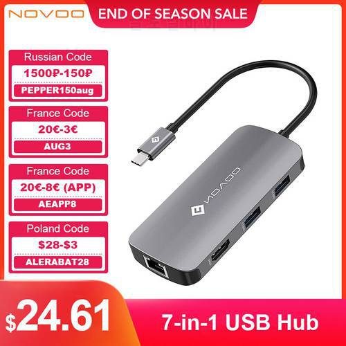NOVOO 12 in 1 USB 3.0 Hub for Nintendo Switch Type C to HDMI 100W Adapter Laptop Docking Station for Macbook Pro USB C Splitters