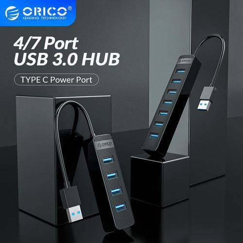 ORICO TWU3 4A 7A USB 3.0 HUB With Type C Power Supply Port 4/7 Port USB3.0 Splitter OTG Adapter For PC Computer Accessories