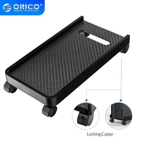 ORICO Computer Tower Stand Mobile CPU Holder Desktop ATX-Case with 2 Locking Wheels and 2 Caster Wheels for Gaming PC Case