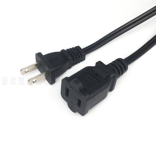 US Canada 2-prong Male To Female Power Extension Cable, NEMA 1-15P To 1-15R AC Power Cord 10A 0.5m/1M/2M