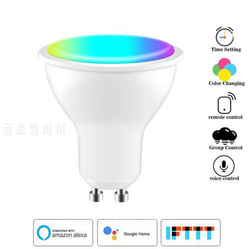 New Wifi Smart Gu10 LED Light Bulb Spotlight 220-240V EWeLink APP 4W RGB+CCT Voice Control Work With Alexa Google Home For Home