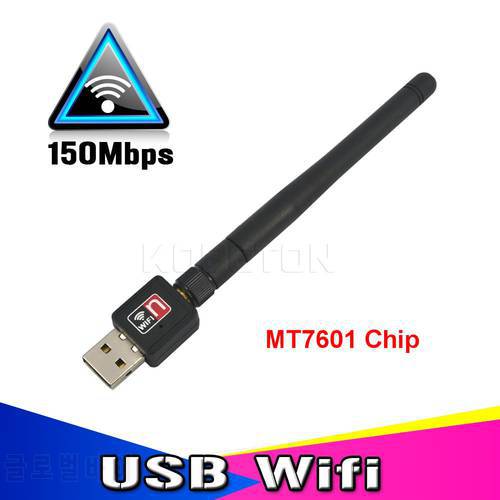 Kebidu USB Wifi Adapter 150Mbps Wireless Network Card With 2dBi Antenna for Digital Receiver TV Box Support MT7601 Chip PC