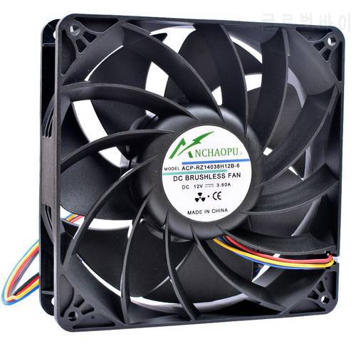 14038 14cm 140x140x38mm 140mm fan DC12V 3.60A 4 lines large air volume suitable for supercomputer server chassis cooling fan