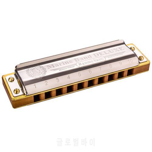 Hohner Marine Band Deluxe Diatonic 10 Hole Harmonica Mouth Organ Instrumentos Key C Blues Harp Pearwood Comb Musical Instruments