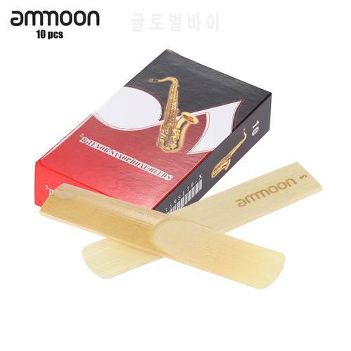 ammoon 10pcs Strength 1.5 / 3.0 Bamboo Reeds for Bb Tenor Saxophone Sax Instrument Accessories