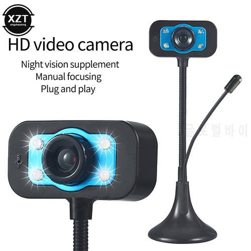 Webcam HD Web Camera Built-in Microphone USB Plug Web Cam Night Vision for PC Computer Mac Laptop Desktop for YouTube Skype