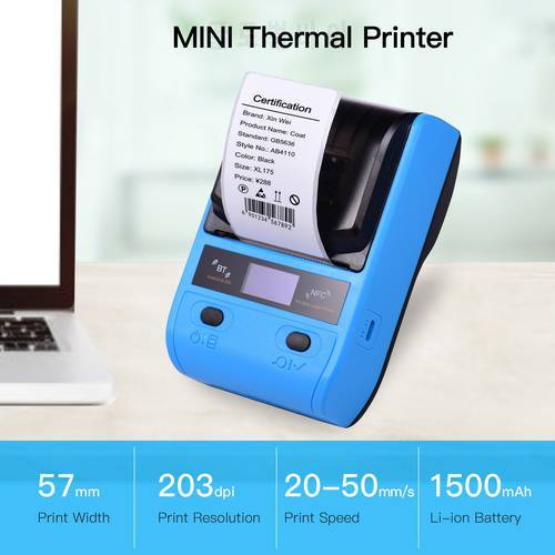 58mm Portable Thermal Printer Wireless Shipping Express Printer For Shipping Package Price Label USB NFC Bluetooth Label Printer
