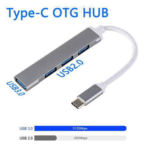 4in1 OTG HUB Computer Adapter U Disk Port USB 2.0 USB 3.0 Type-c Mobile Phone File Data Transfer Computer Equipment Connector