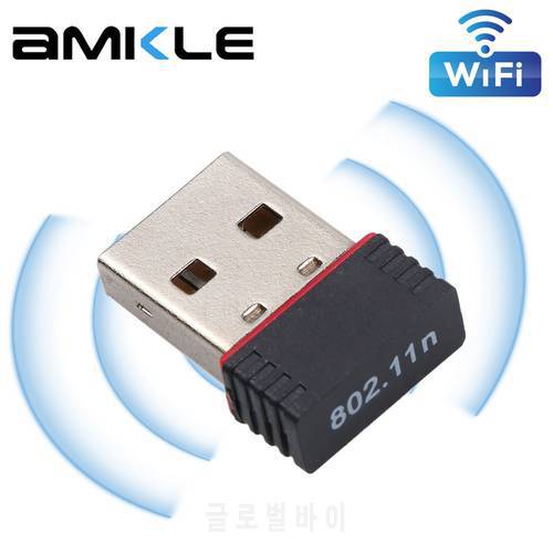AMKLE WiFi Adapter Mini Size Wireless USB Network card 150Mbps RTL8188 Adaptor 2.4G Wi Fi Receptor