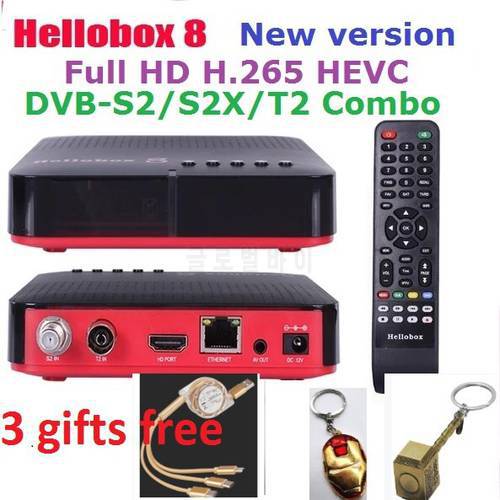 Hellobox 8 new version dvb satellite receiver Hellobox8 COMBO DVB S2X H.265 DVB T2/DVB S2 Twin Tuner set top box