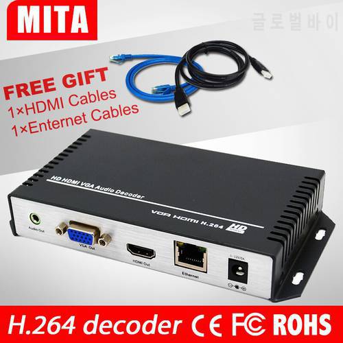 HD H.264 MPEG-4 AVC VGA+HDMI decoder for Live Streaming to Youtube Wowza Facebook Ustream