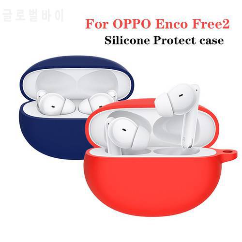 2021NEW For OPPO Enco Free 2 Case Solid Color Non-slip Silicone Protect Earphones Cover for OPPO Enco Free2 Headphones Case