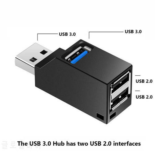 1Pc 3 Port USB Hub Mini USB 3.0 High Speed Hub Desktop Portable Multi Splitter Box Expansion Adapter For Desktop PC Laptop Hot