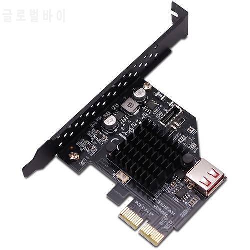 USB3.1 Gen2 Internal 20-Pin Front Panel Connector Expansion Card 10 Gbit/S USB 2.0 PCI Express 3.0 X2 Adapter