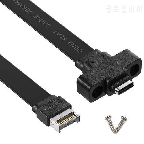 USB 3.1 Front Panel Type E to Type C Extension Cable ,Gen 2 (10 Gbit/S) Internal Adapter Cable,with 2 Screws (50cm)