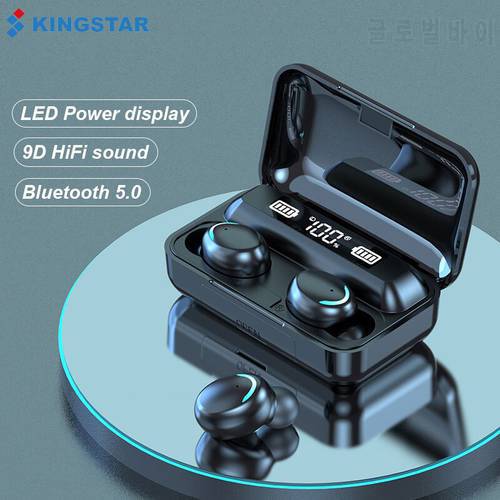 KINGSTAR F9 TWS Bluetooth Earphones Touch Control Wireless Headphones with Mic Sports Waterproof Earbuds 9D HiFi Stereo Headsets